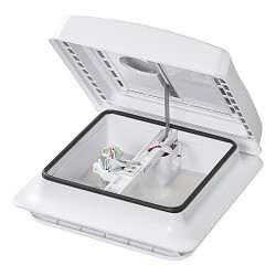 Střešní okno 280x280 mm bez permanentního větrání bílé s ventilátorem