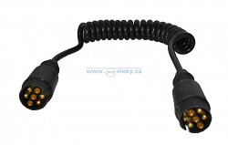 Spirálový prodlužovací kabel 12V 2x 7-pól. vidlice