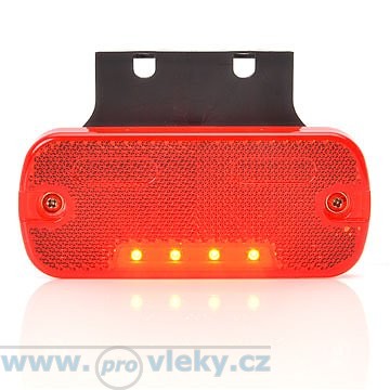 Svítilna poziční W128 červená LED vč. odrazky